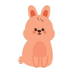 cute drawing bunny sitting. animal doodle for sticker, icon
