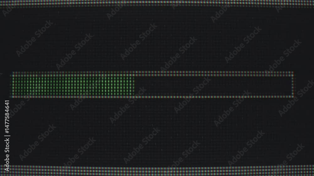 Poster close up view of a pixelated progress bar on a screen