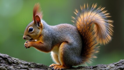 Fototapeta premium Squirrel Tree Branch Resting Art Picture