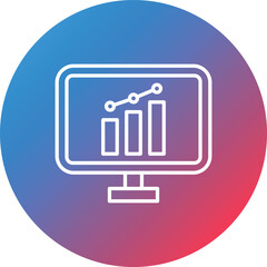 Online Stock Market Line Gradient Circle Background Icon