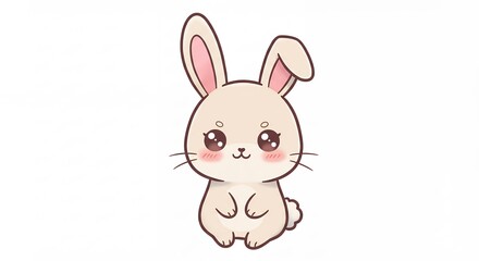 Fototapeta premium Cute cartoon rabbit illustration