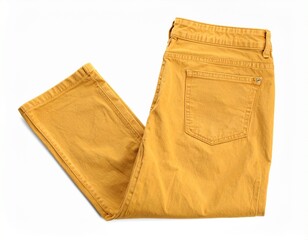 Fototapeta premium mustard jeans isolated on white background