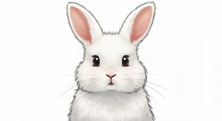Obraz premium Cute white rabbit illustration