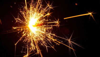 sparkler on black background