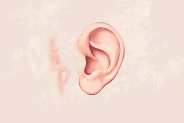 Fototapeta premium human ear illustration. hearing and being deaf awareness. proper ear care. Acoustic health.