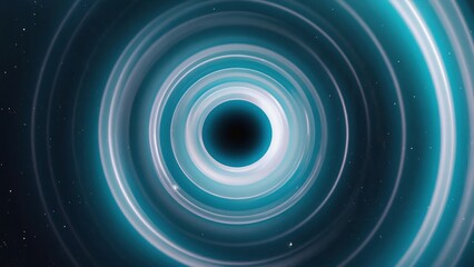 Obraz premium Abstract concentric circles design in teal and white.