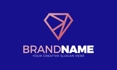 PinkGem Logo – Feminine Luxury Diamond Symbol