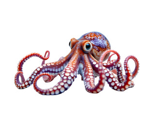 Fototapeta premium Stunning Red Octopus Detailed Closeup Ocean Animal Wildlife Nature Photography Underwater Sea Life Aquatic Creature Marine Biology Pacific Octopus Wildlife 