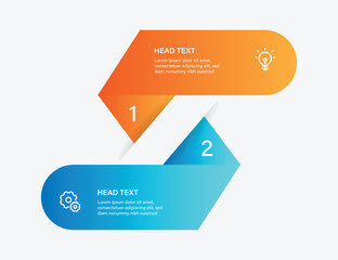 Design template infographic element. 2 step concept infographic. 