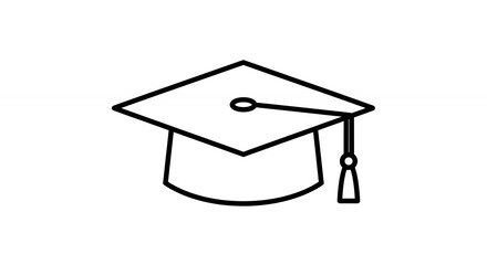 Graduation cap icon outline graphic design