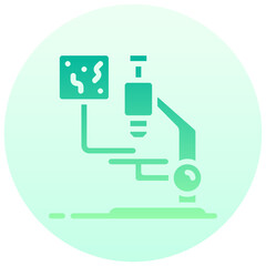 microscope vector round gradient icon