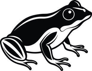 Frog Silhouette Vector Illustration In White Background