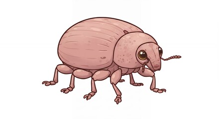 Light pink beetle illustration