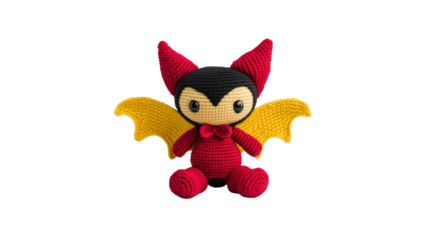 Adorable Crochet Bat Plushie Halloween Decor, Handmade Toy