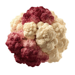 Vibrant Trio of Cauliflower White, Pink, and Red Romanesco