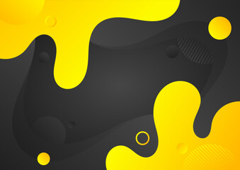 abstract background black and yellow with fluid shapes