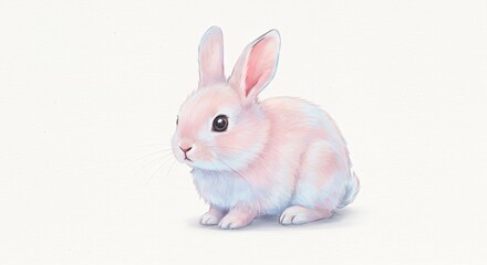 Obraz premium Pastel colored rabbit illustration