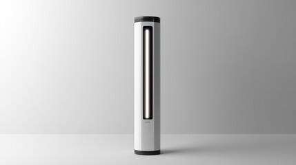 Modern, cylindrical, light pole