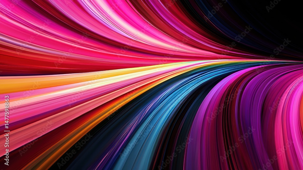 Poster dynamic color spectrum emanating luminosity within artistic composition