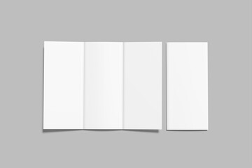realistic brochure trifold blank mockup design 3D