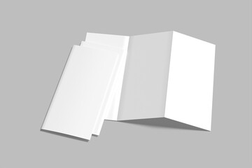 Naklejka premium realistic brochure trifold blank mockup design 3D