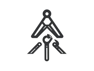 Thin-Line Tool Icons Forming Triangle – Wrench, Screwdriver, and Hammer in Clean Outline Style for Father’s Day or Repair Themes