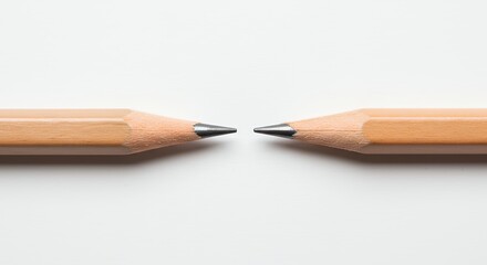 Obraz premium Two pencils facing each other
