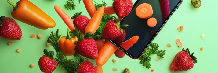 Fresh vibrant produce, A digital exploration of healthy food choices