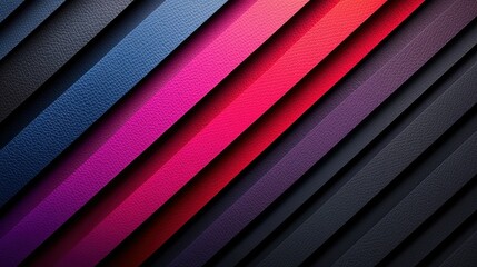 Fototapeta premium Colorful textured diagonal stripes with shadow contrast