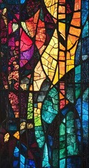 Abstract Colorful Stained Glass.
