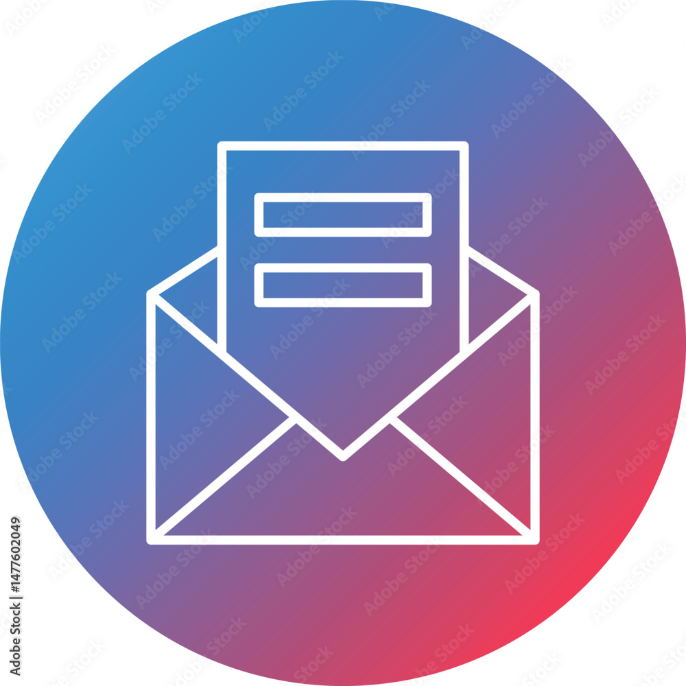 Poster email line gradient circle background icon