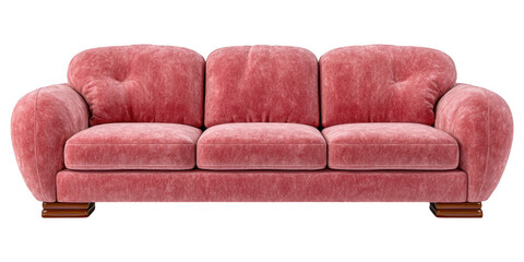 Elegant Pink Velvet Sofa Modern Three Seater Couch for Living Room Decor