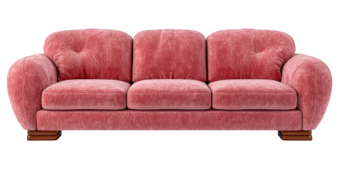 Elegant Pink Velvet Sofa Modern Three Seater Couch for Living Room Decor