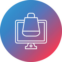 ECommerce Screen Line Gradient Circle Background Icon