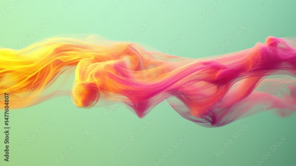 Poster abstract flowing gradient of ethereal colors on a serene background