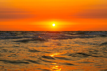sunset over the sea