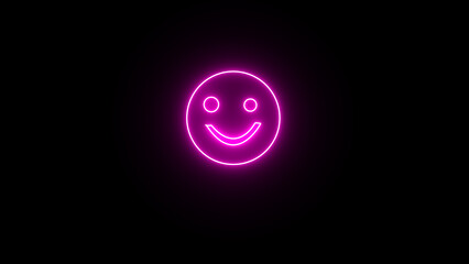 Outline natural emoji icon. Feedback rating natural faces emojis flat style. Line natural face on black background.