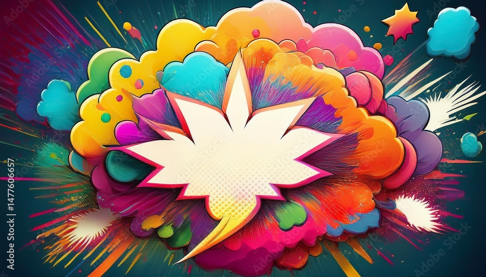Poster exploding pop speech bubble background explosive pop background for speech bubbles