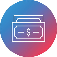 Cash Line Gradient Circle Background Icon