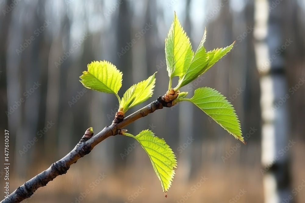 Poster lush green leaves climbing a textured tree trunk in a misty forest. creating a serene atmosphere. wi