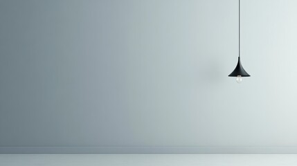 Minimalist interior design with a single pendant light