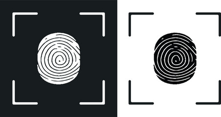 Fingerprint Set Icons. Flat style. Vector icons.