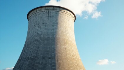 Industrial chimney cooling tower, architectural detail, concrete structure, heat dissipation , industrial building, process, large