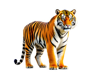 Obraz premium Majestic Bengal Tiger Powerful Wildcat Orange Stripes Black Background Wildlife Animal Nature Photography Predatory Mammal Endangered Species Big Cat Powerful 