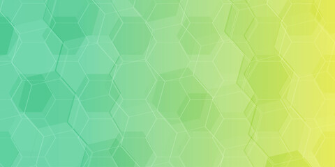 Abstract bright green hexagon geometric shapes vector background. Modern simple geometric shapes texture template design. Medical science futuristic technology concept.