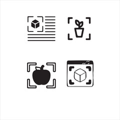 Simple Icons Representing Object Recognition, Focus, and AI Applications