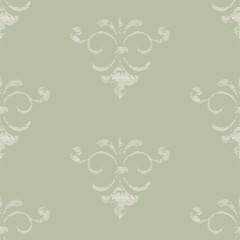 Damask seamless pattern element with brush strokes. Vintage classical old fashioned damask ornament, seamless texture for wallpapers, textile.