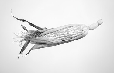 Monochromatic Corn Cob: A Still Life Study