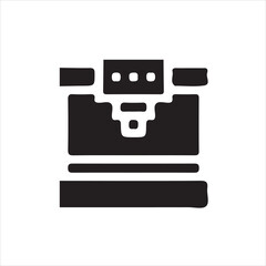 Simple black and white treasure chest icon, perfect for gaming or adventure themes.
