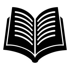 Open book study silhouette vector illustration